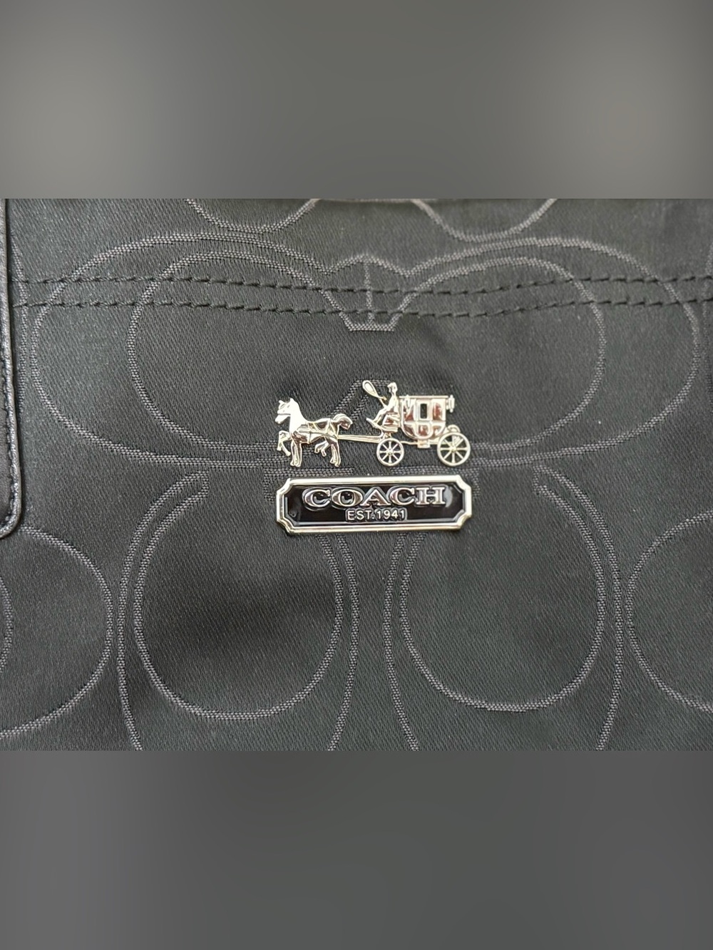 Coach Mia Op Art Signature Carryall Bag/Tote - Picture 9 of 12